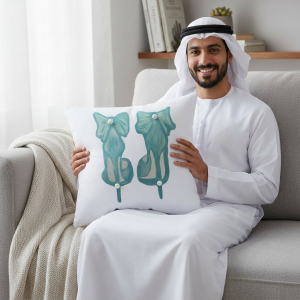 green heels satin pillows